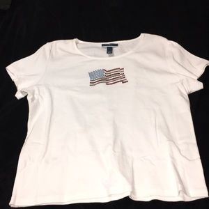Karen Scott US flag T-shirt